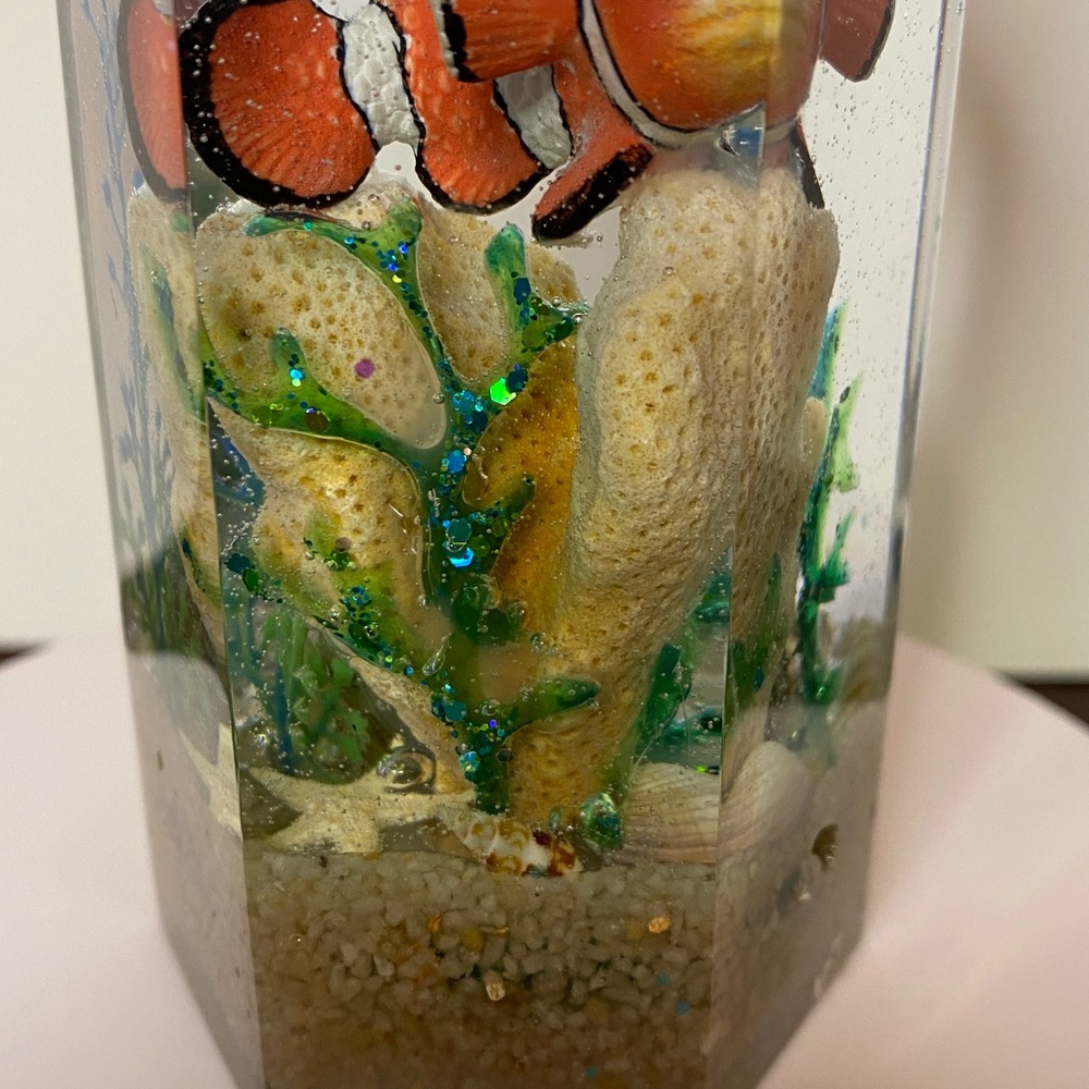 Clownfish Crystal Tower Decor - Handmade with Resin - Picture 4 of 5
